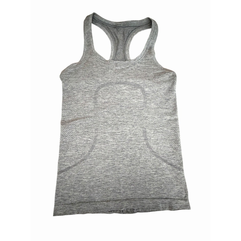 Lululemon Swiftly Size 4 Tech Racerback Tank Top 2.0 Heathered Gray #HHH1-2